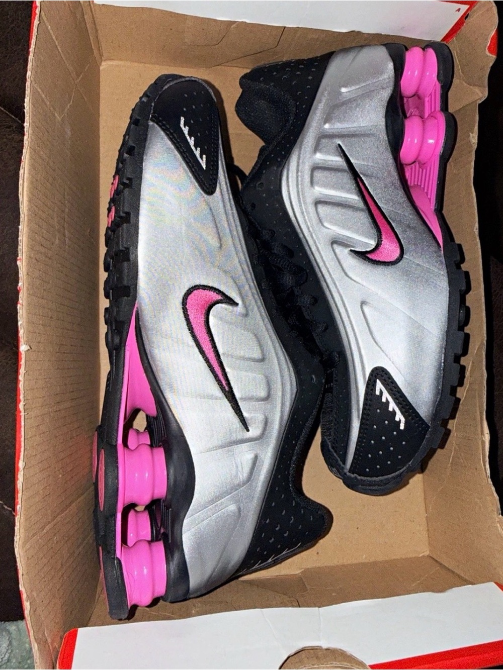 Nike Shox Youth Black/Metallic Silver/Pink Sneakers 2 pair available 5Y & 6Y